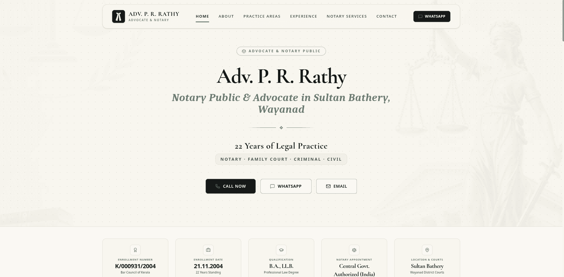 Adv. P. R. Rathy โ Notary & Legal
